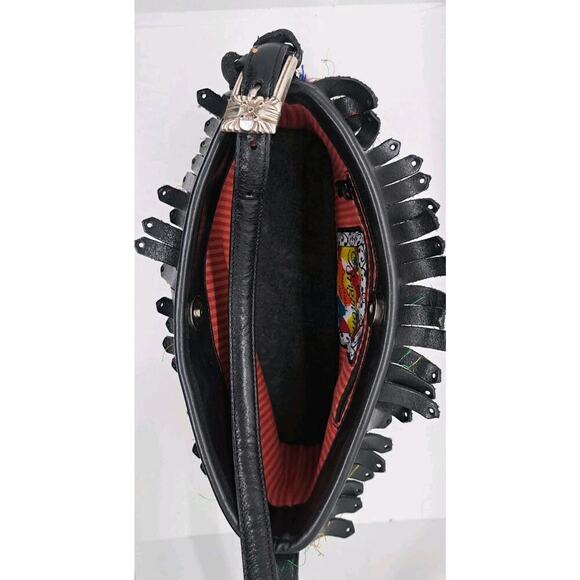 Y2K Brighton Small Fringed Eyelash Rainbow Handbag Purse Small Leather Fiesta - Picture 9 of 9